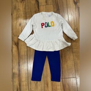 Polo Ralph Lauren Sweatshirt Dress & Leggings 24 Months